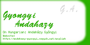 gyongyi andahazy business card
